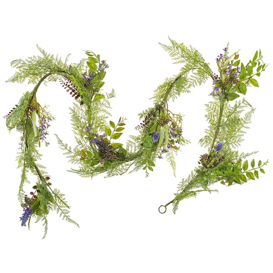 6ft. Green & Purple Maytime Garland